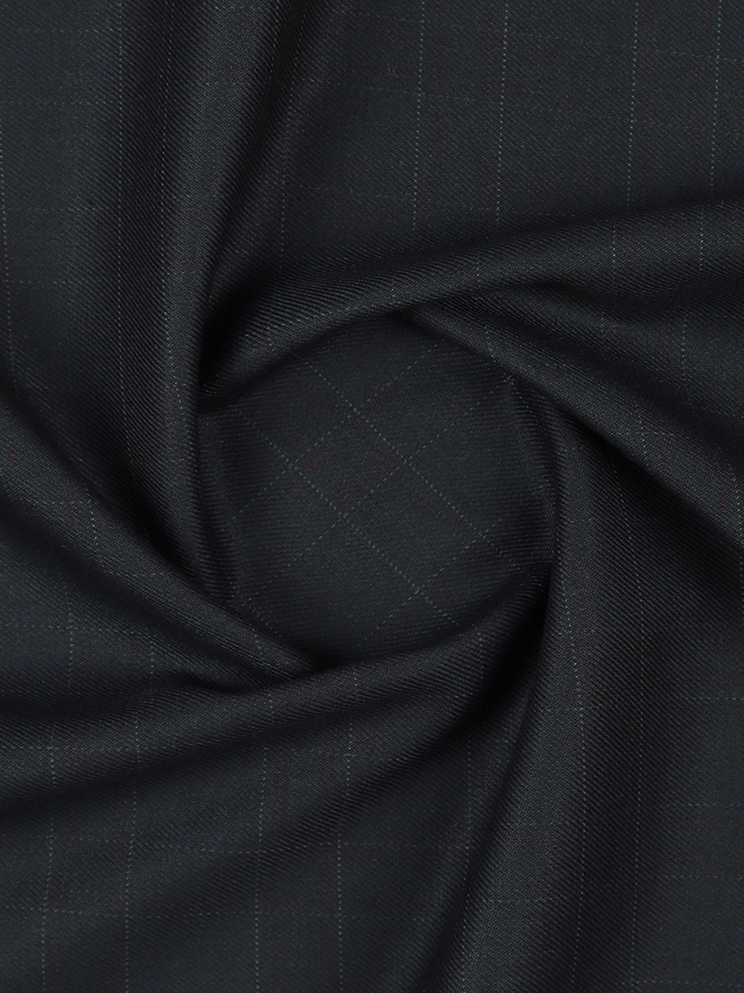 Men Cotton Blend Checks Pants Fabric Dark Blue Icle Stretch
