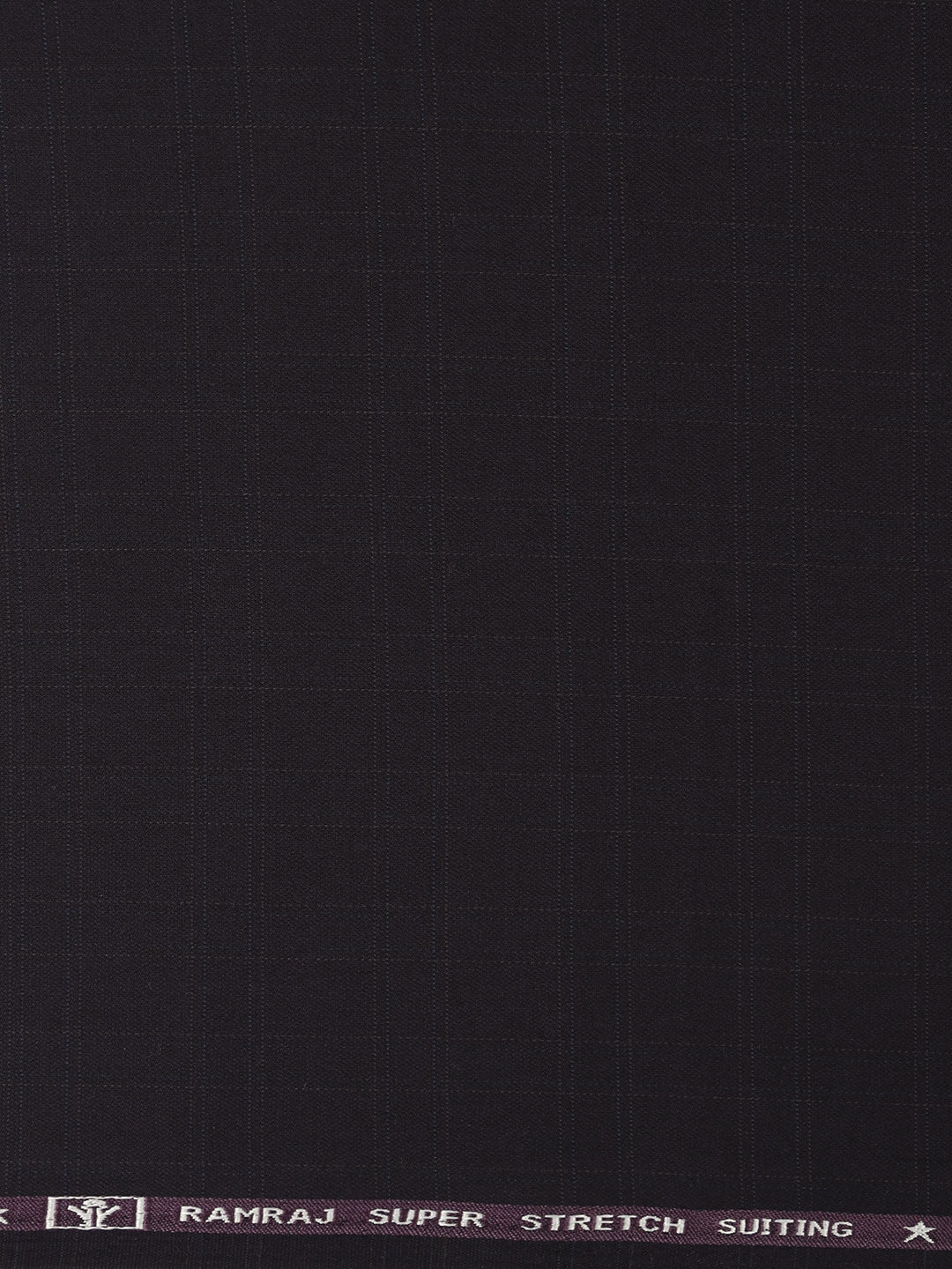 Men Cotton Blend Checks Pants Fabric Dark Purple Icle Stretch