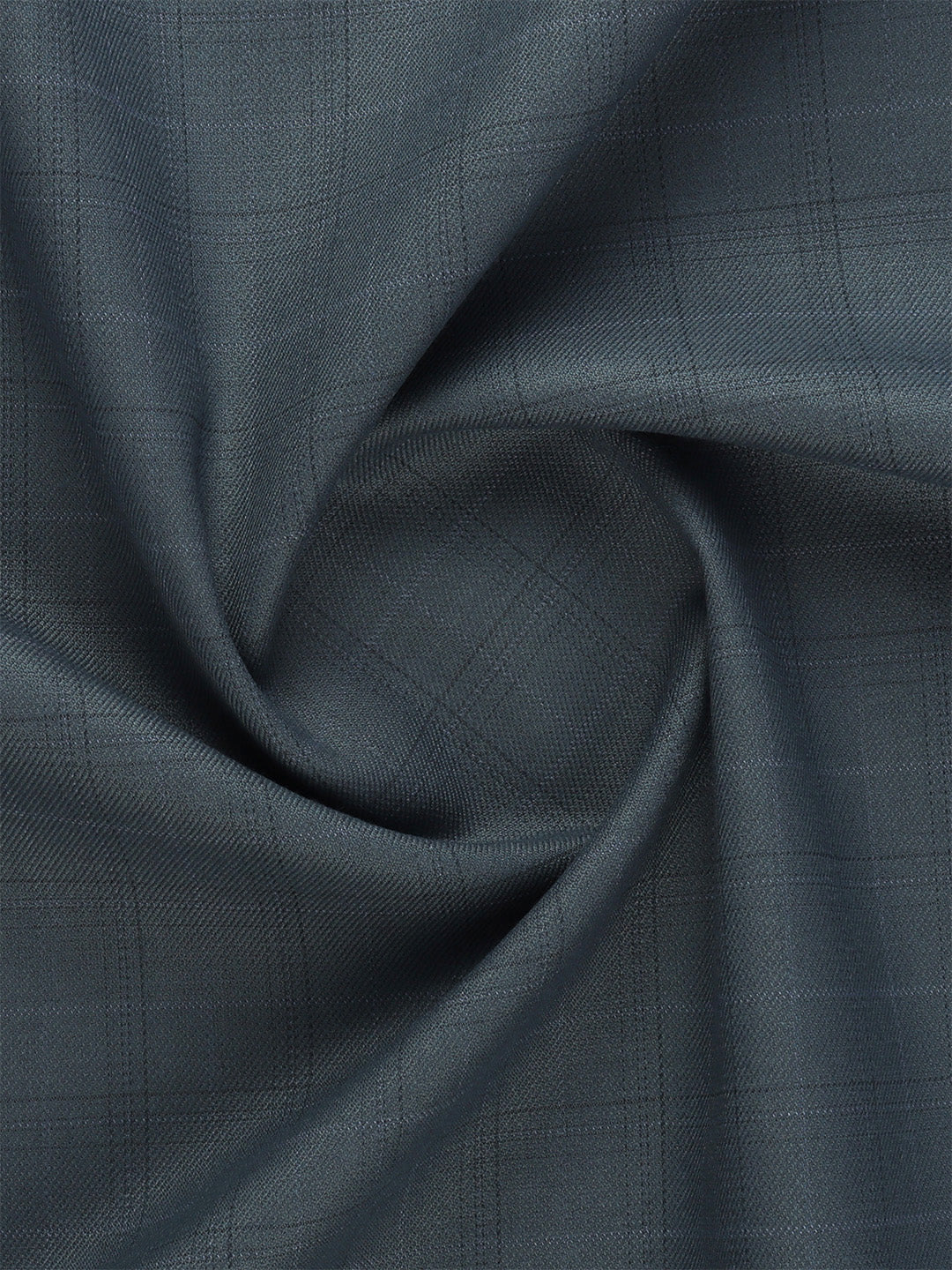 Men Cotton Blend Checks Pants Fabric Bluish Grey Icle Stretch