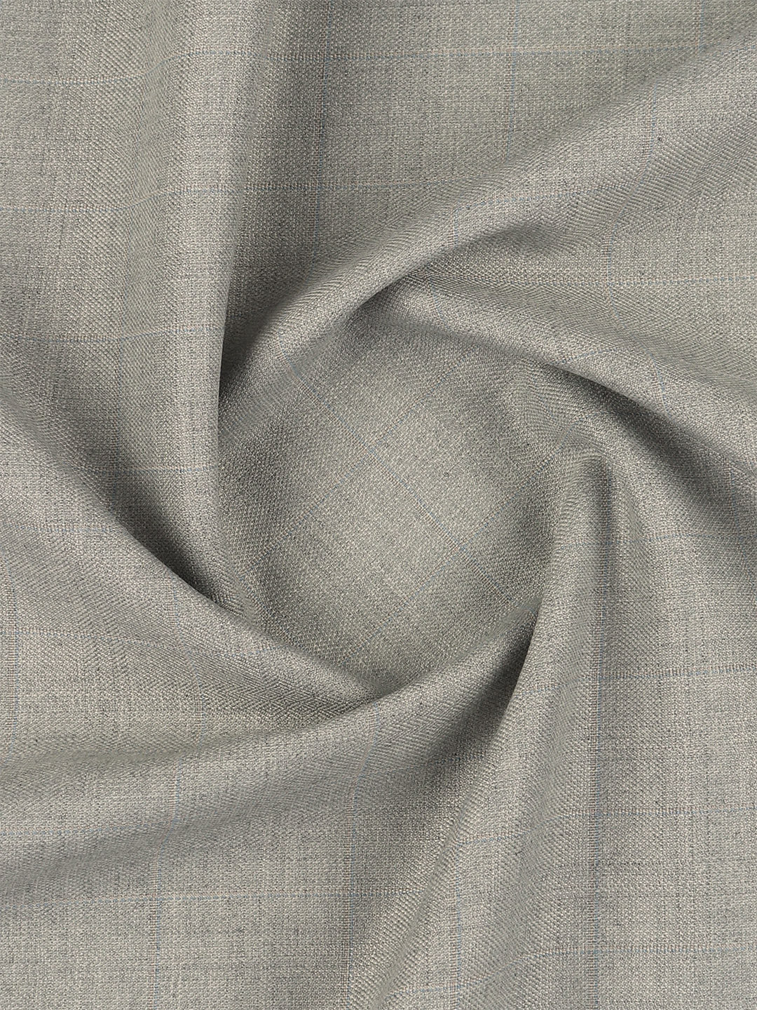 Poly Viscose Blend Checked Stretch Suiting Fabric Grey Miracle