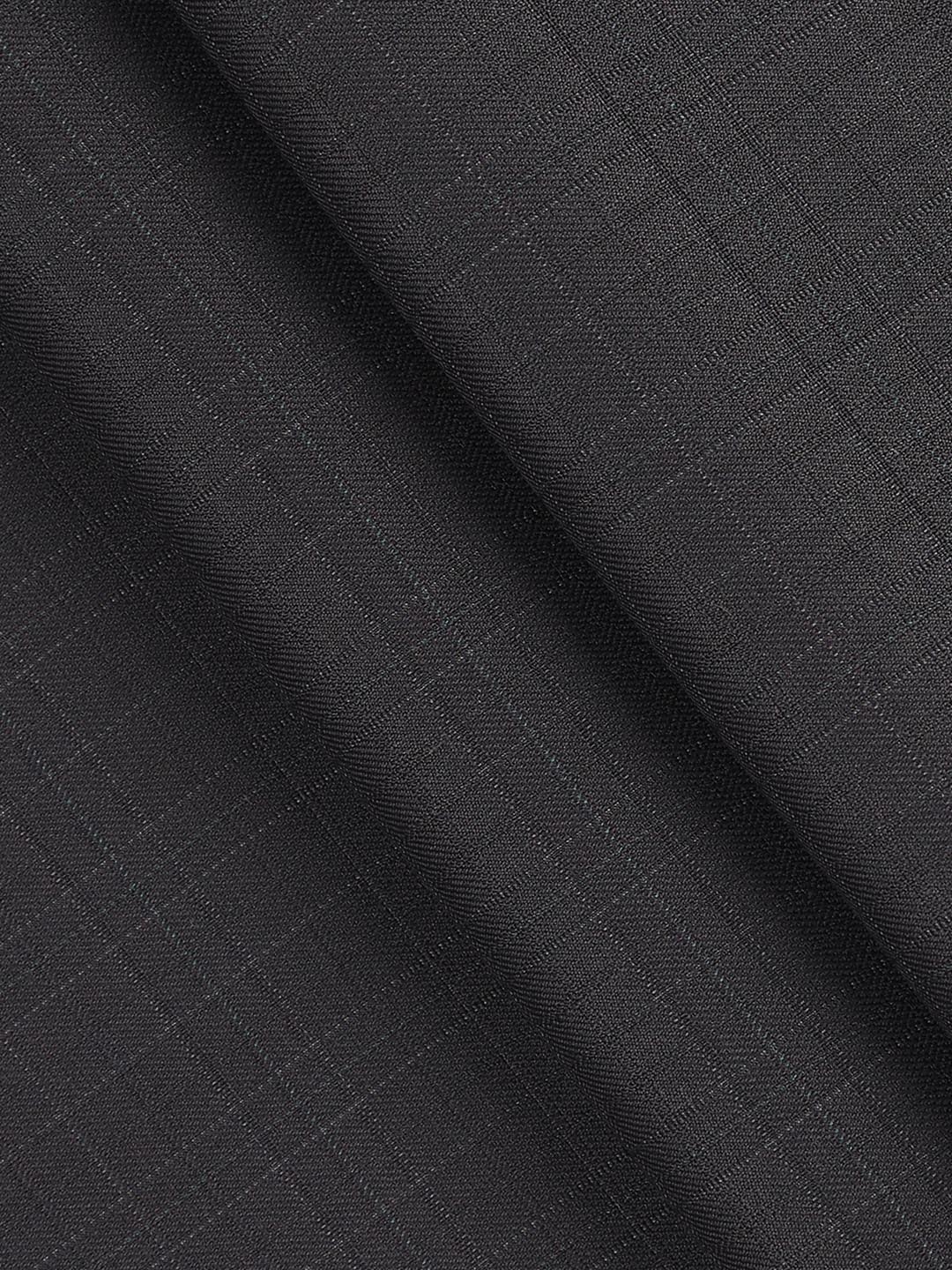 Poly Viscose Blend Checked Stretch Suiting Fabric Navy Miracle