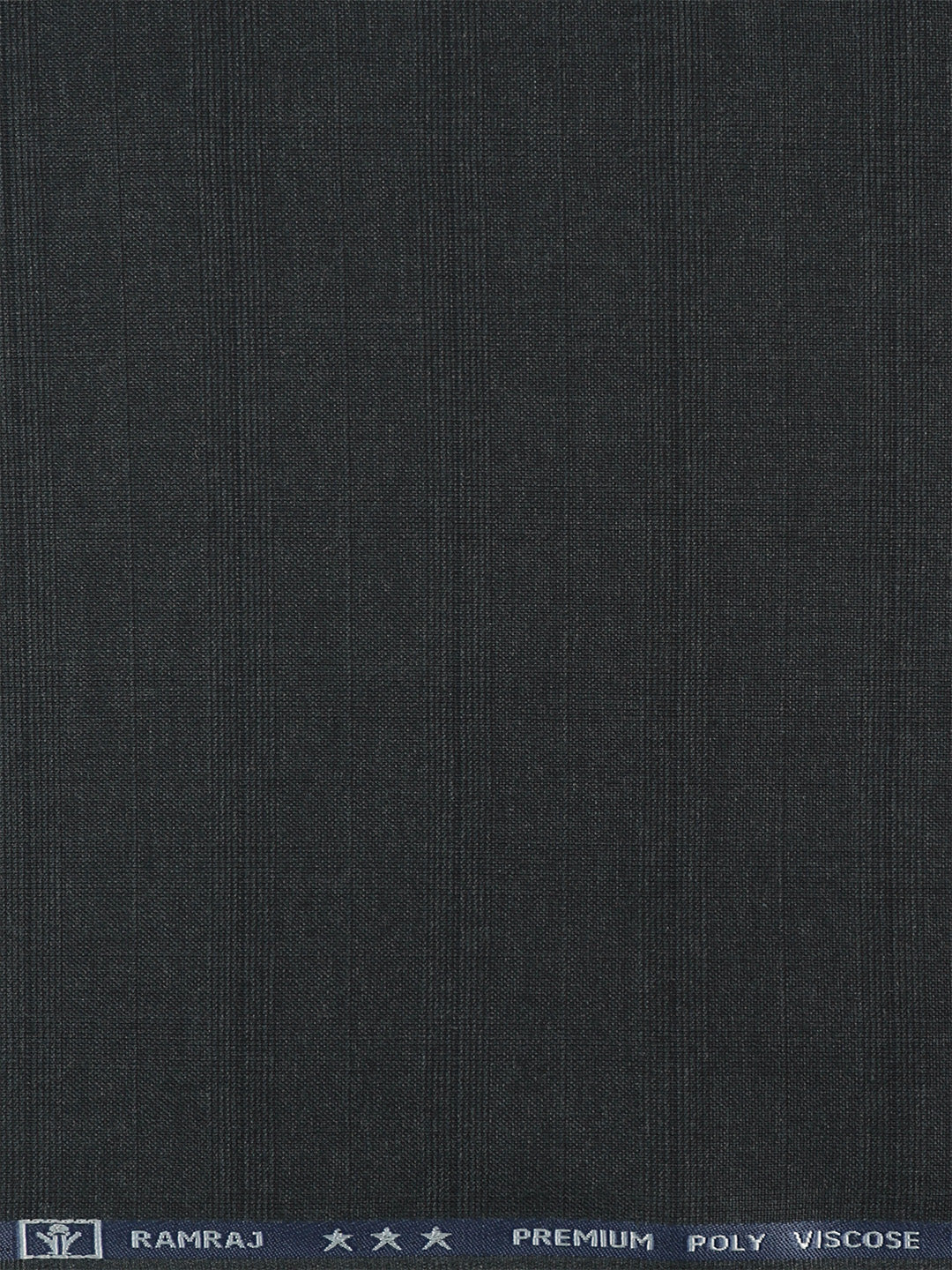 Poly Viscose Blend Self Design Stretch Suiting Fabric Greyish Blue Enable