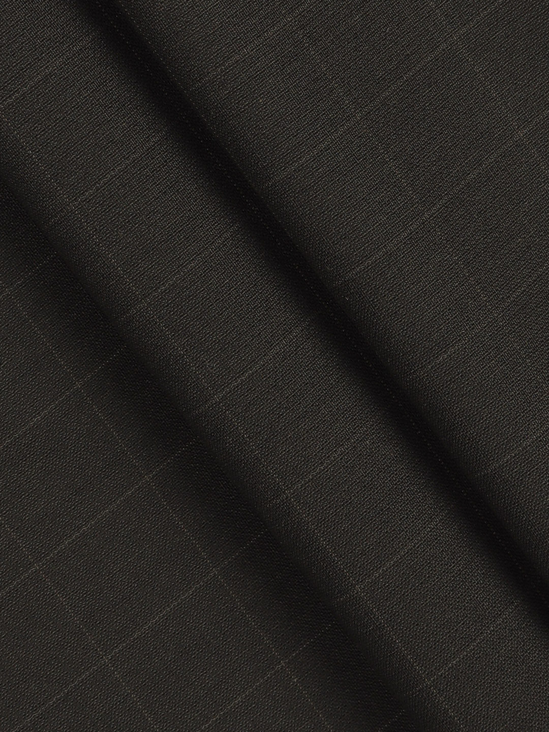 Poly Viscose Brown Checked Suiting Fabric Week Days