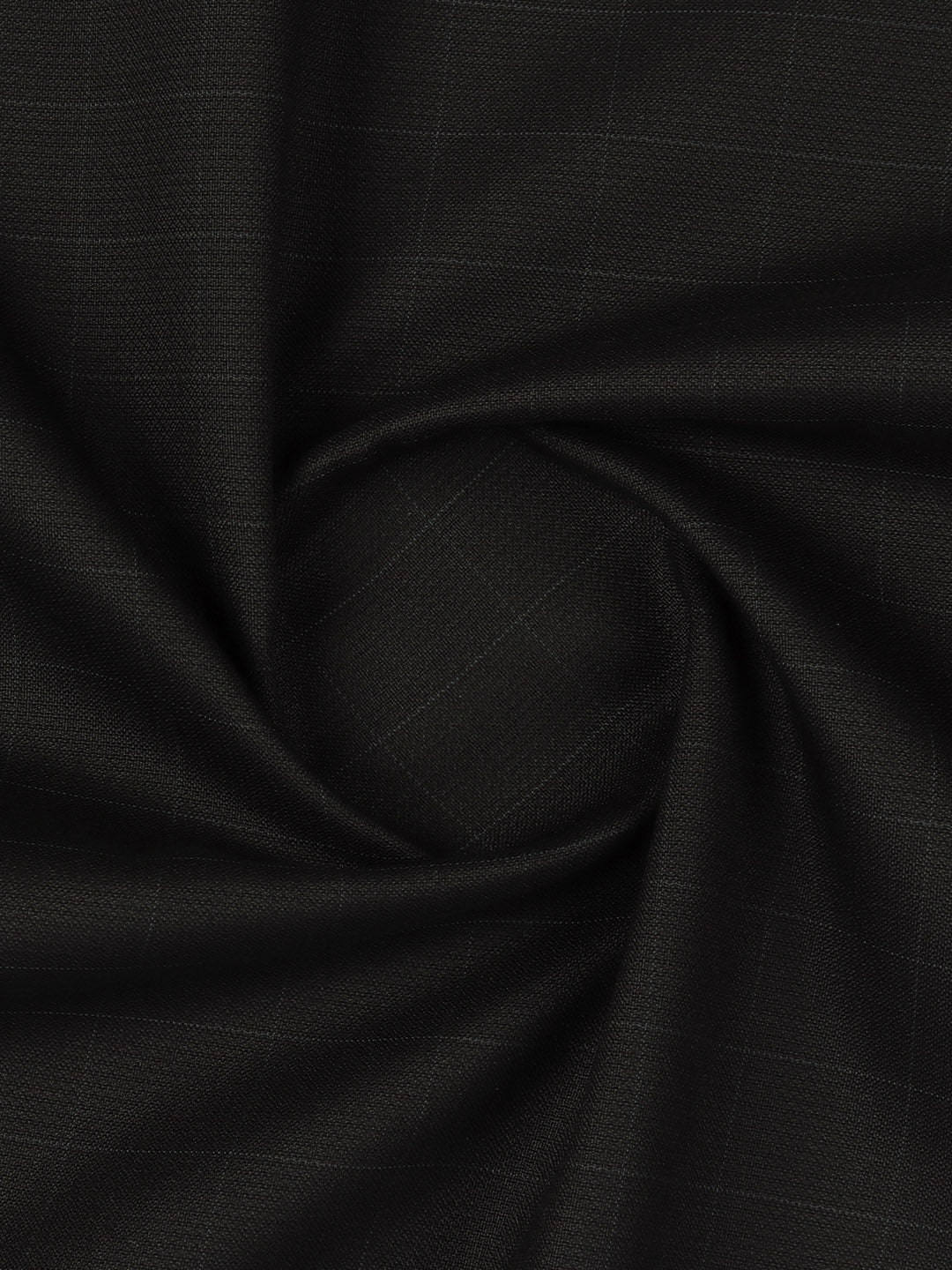 Poly Viscose Black Checked Suiting Fabric Week Days