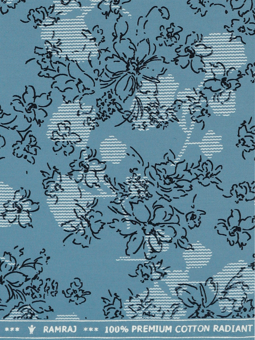 100% Cotton Blue Printed Shirt Fabric Oslo