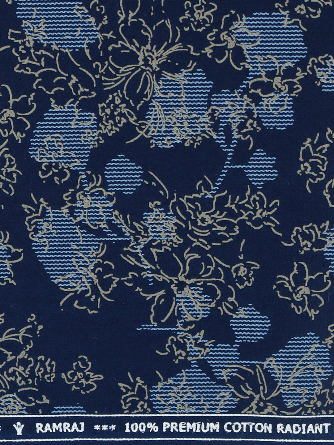 100% Cotton Blue Printed Shirt Fabric Oslo
