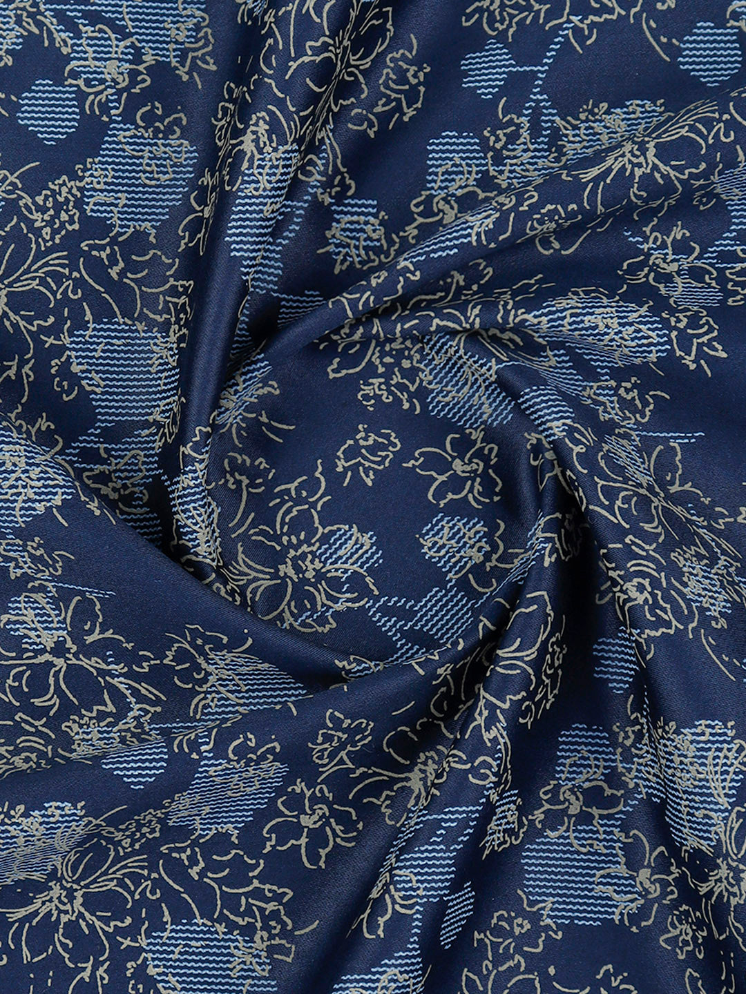 100% Cotton Blue Printed Shirt Fabric Oslo