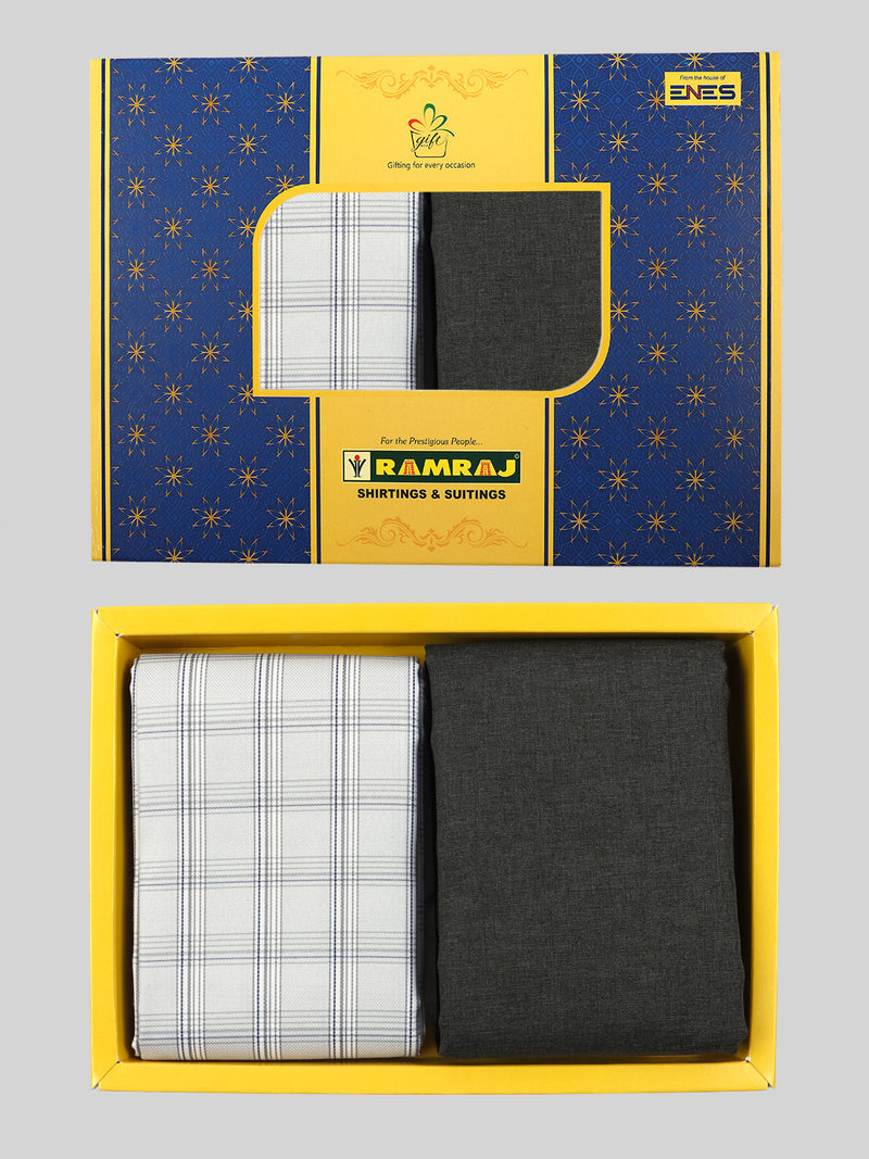 Cotton Checked Shirting & Suiting Gift Box Combo ME108