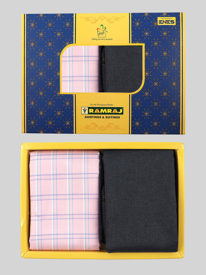 Cotton Checked Shirting & Suiting Gift Box Combo ME113