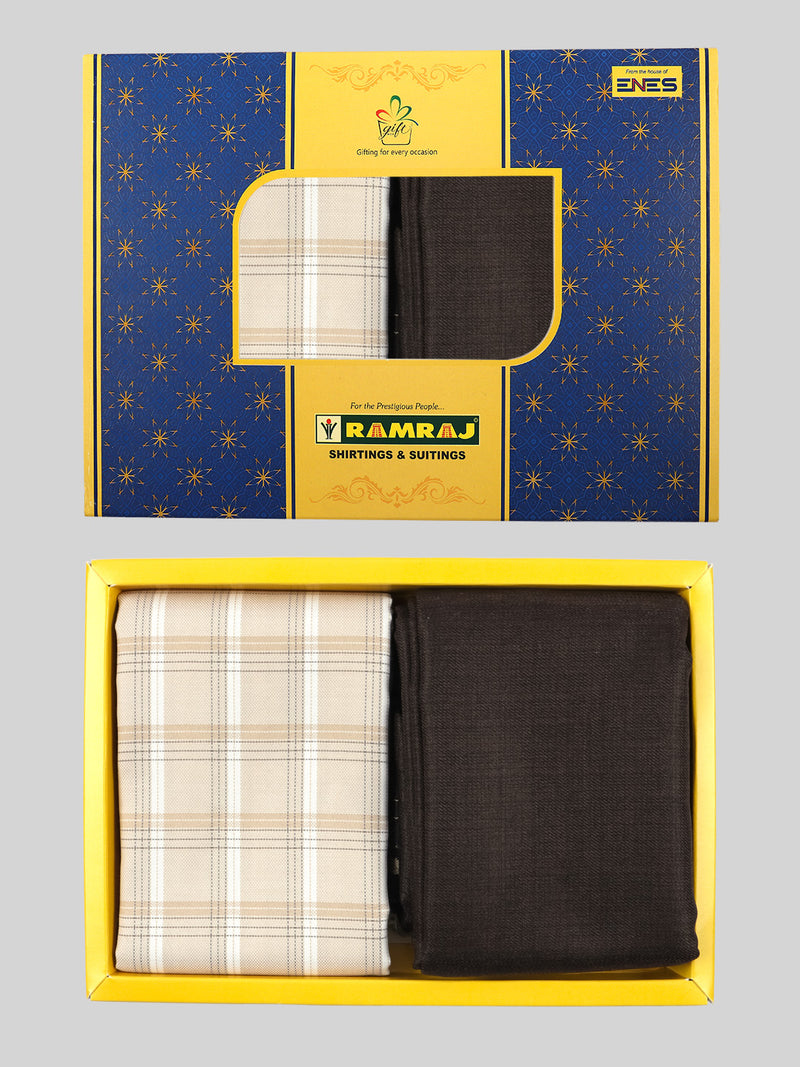 Cotton Checked Shirting & Suiting Gift Box Combo ME109