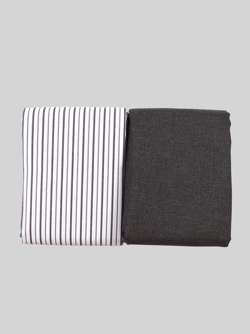 Cotton Striped Shirting & Suiting Gift Box Combo ME100