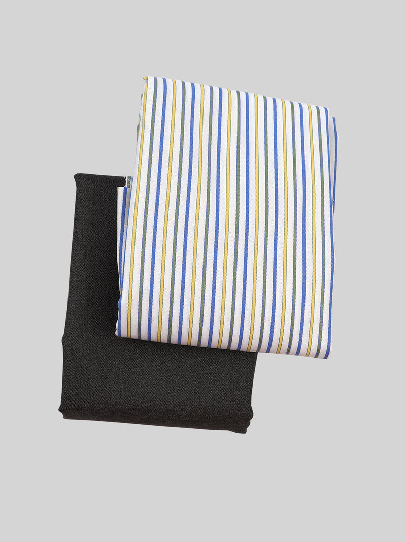 Cotton Striped Shirting & Suiting Gift Box Combo ME93