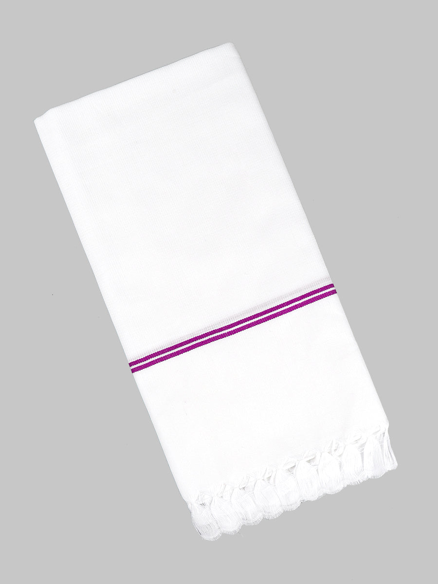 Cotton White Bath Towel Special Matty (2 PCs Pack)-Purple