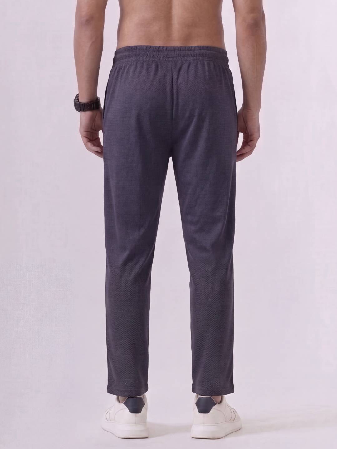 Cotton Rich Regular Fit Navy Popcorn Track Pant PTK1