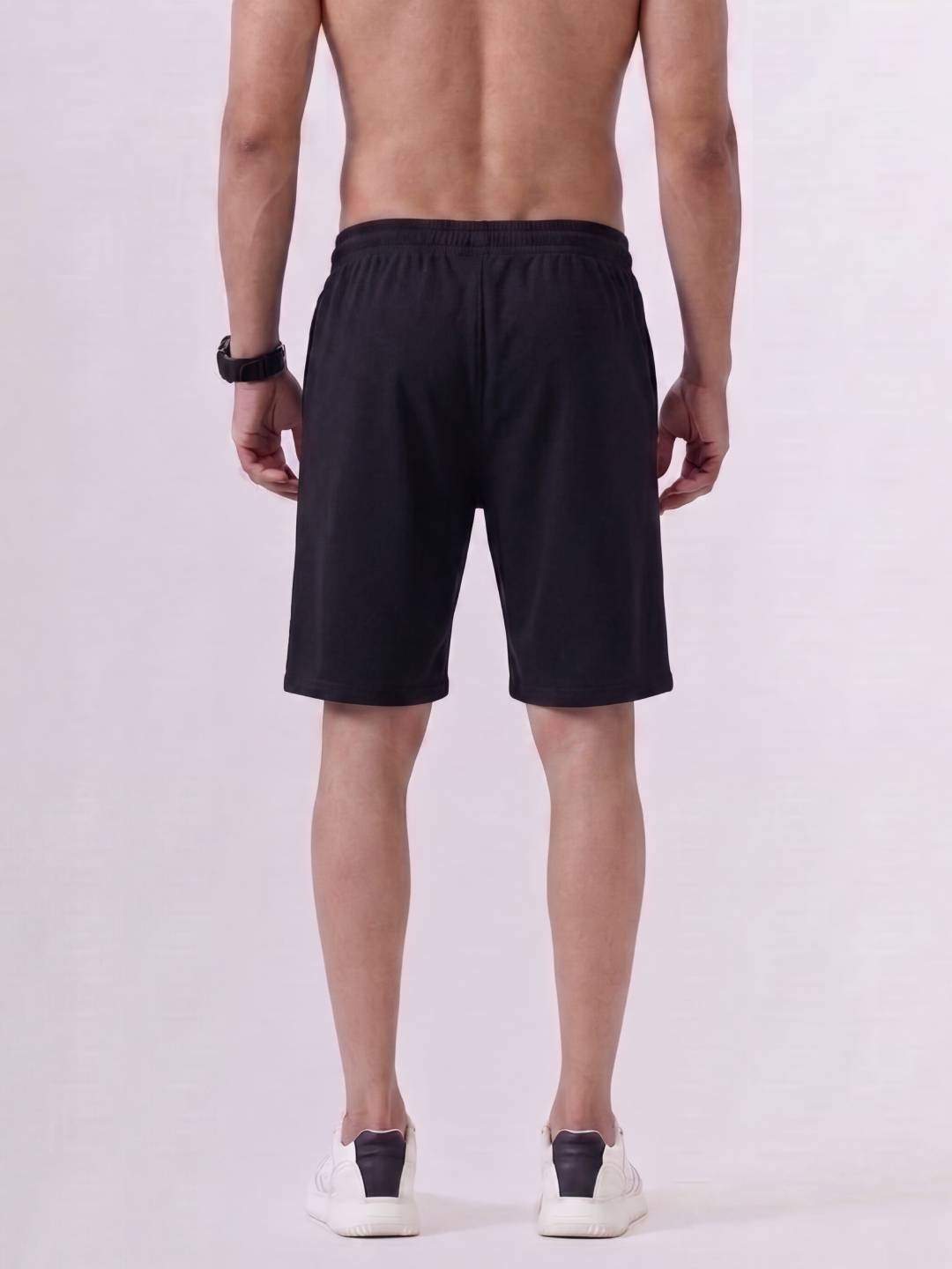 Combed Cotton Rich Black Popcorn Shorts PS5