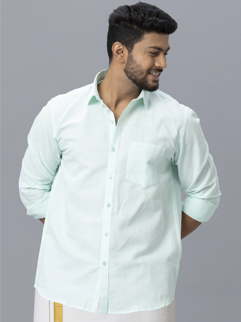 Mens Linen Cotton Formal Light Blue Full Sleeves Shirt LF1