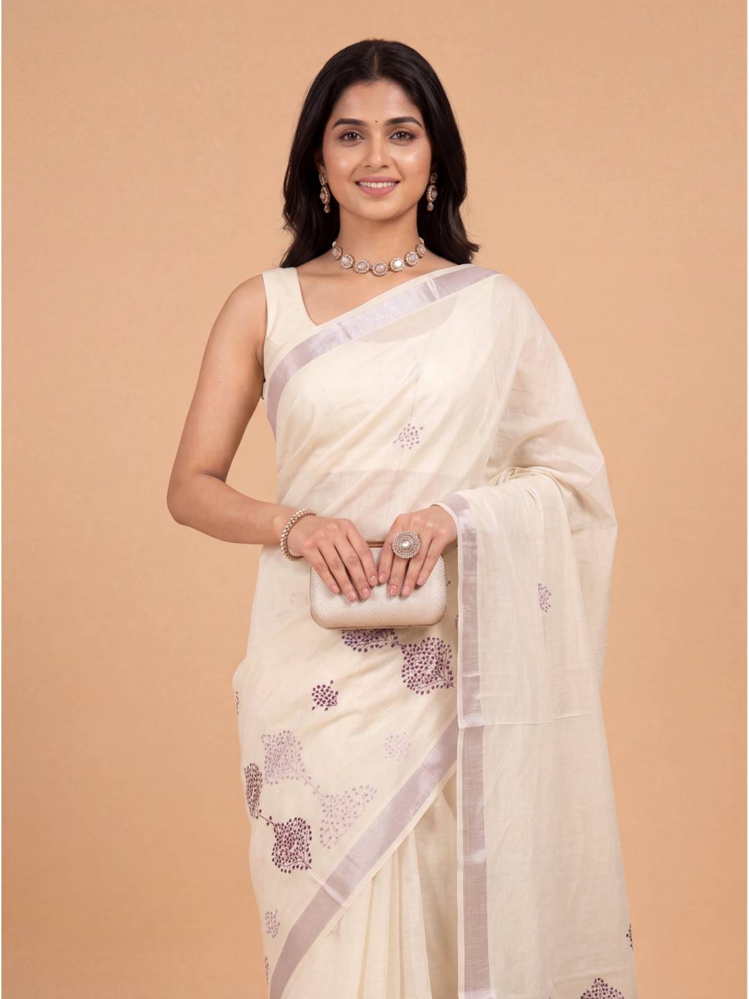 Couple Combo Lavender Shirt & Dhoti Set with Saree KLS38