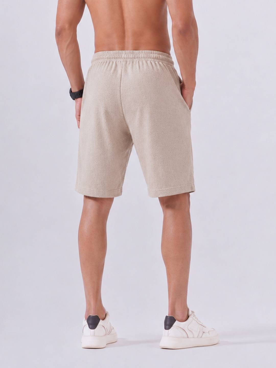 Combed Cotton Rich Beige Popcorn Shorts PS2