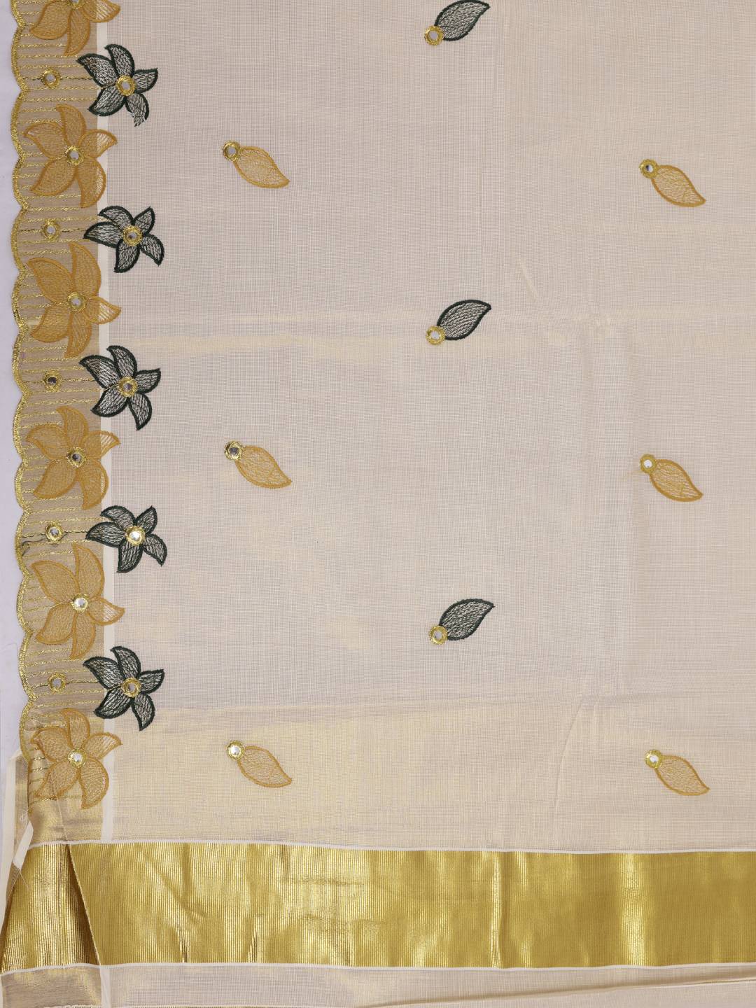 Women Tissue Gold Embroidered Saree KLS48