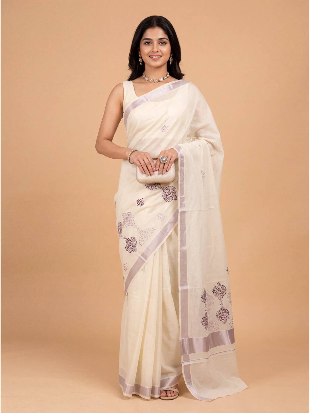 Couple Combo Lavender Shirt & Dhoti Set with Saree KLS38