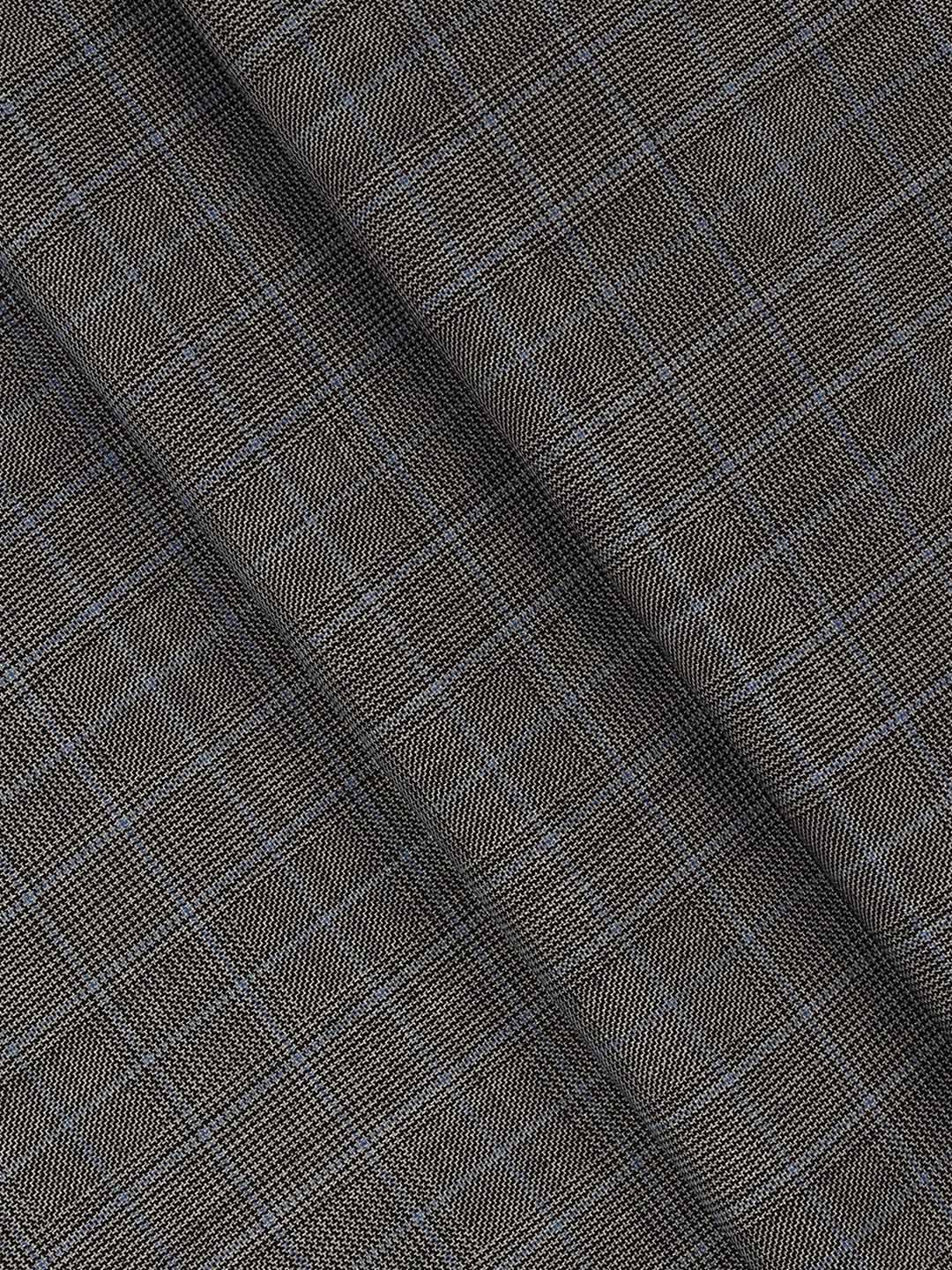 Premium Australian Merino Wool Blended Checked Pants Fabric Grey Valor Wool