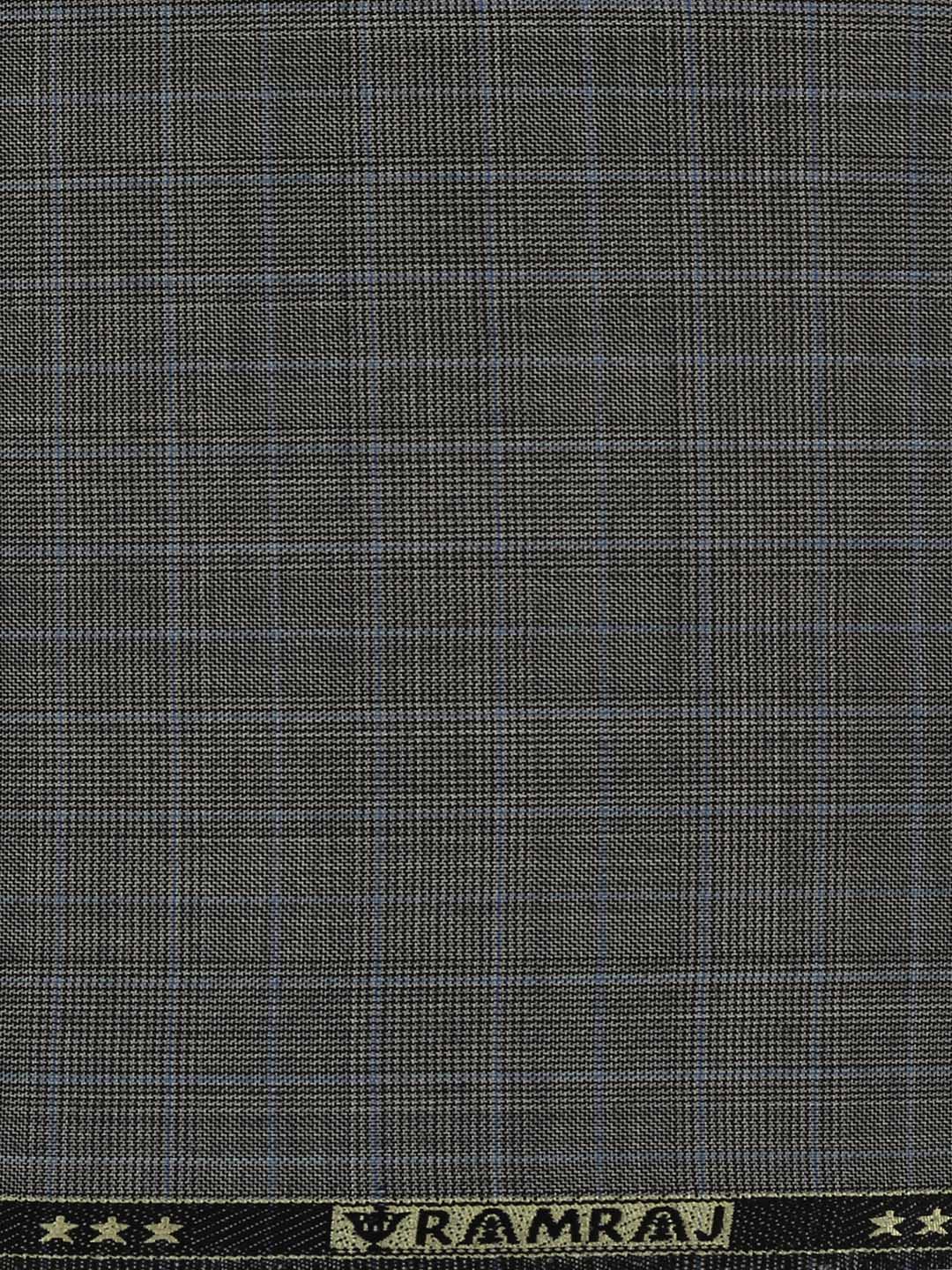 Premium Australian Merino Wool Blended Checked Pants Fabric Grey Valor Wool