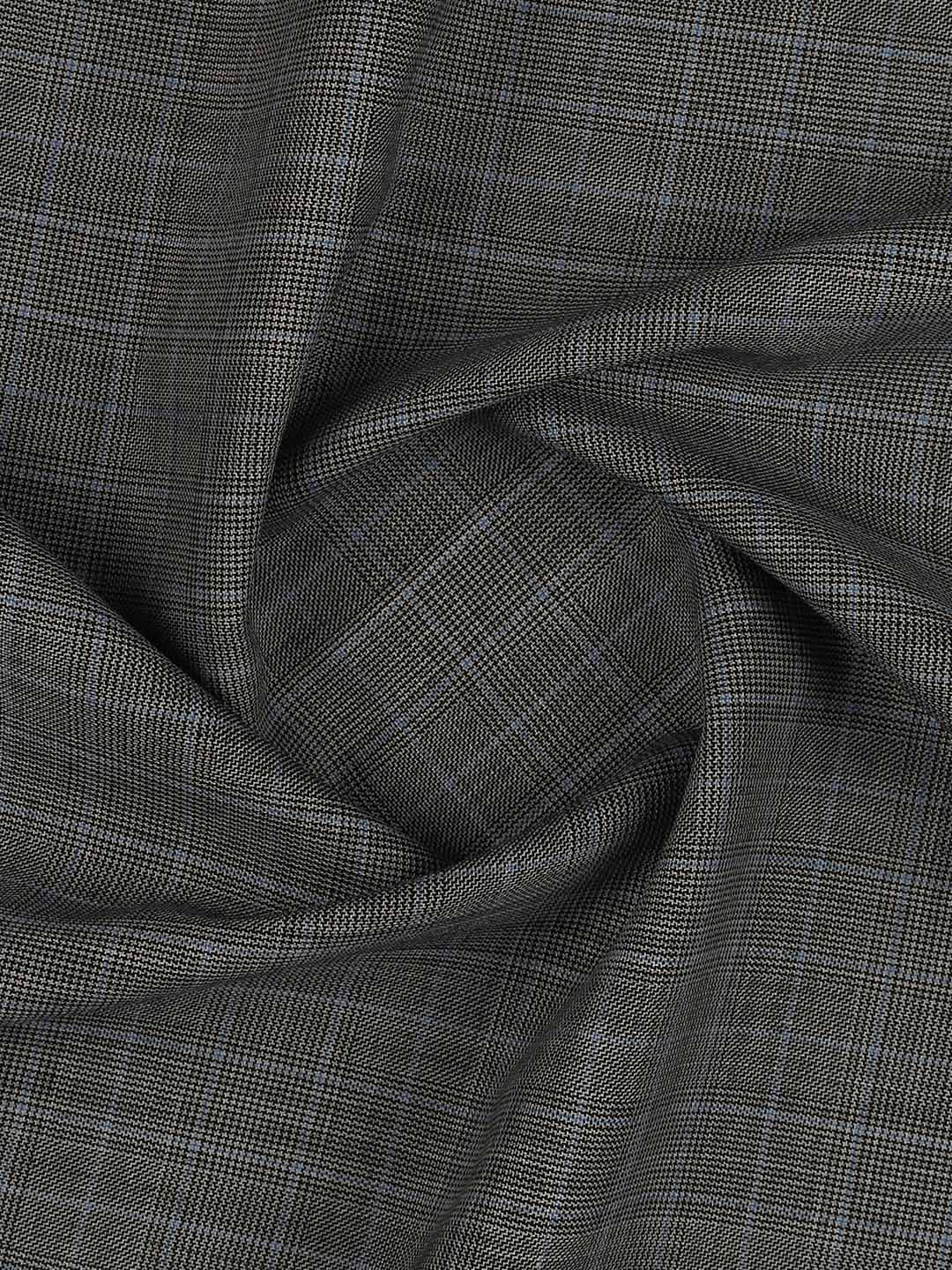 Premium Australian Merino Wool Blended Checked Pants Fabric Grey Valor Wool