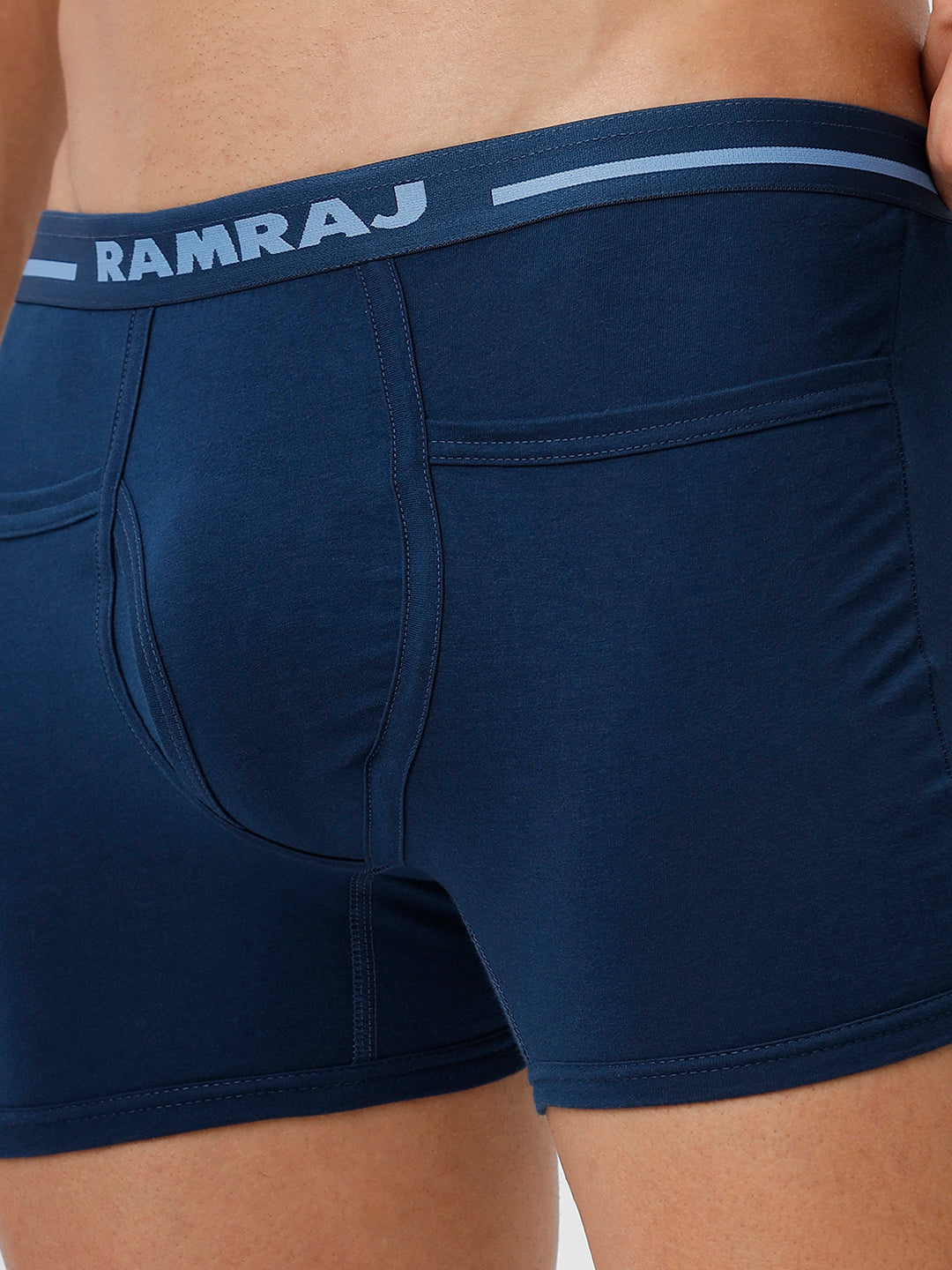 Men Trunks 2 Pcs Combo GreyMelange and SP Blue Target