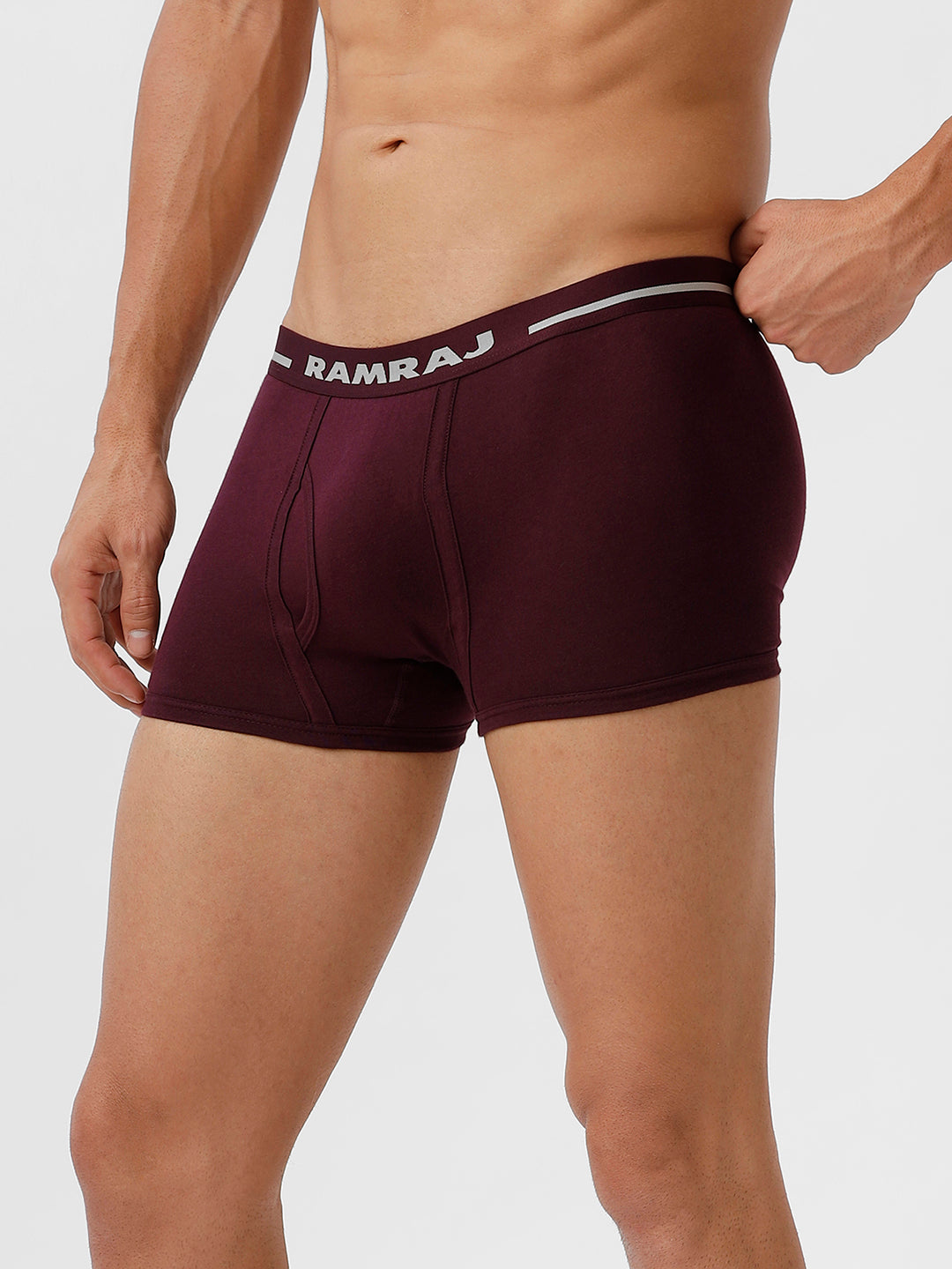 Men Trunks 4 Pcs Combo GreyMelange Cherry GrapeWine and SPBlue Vintrack