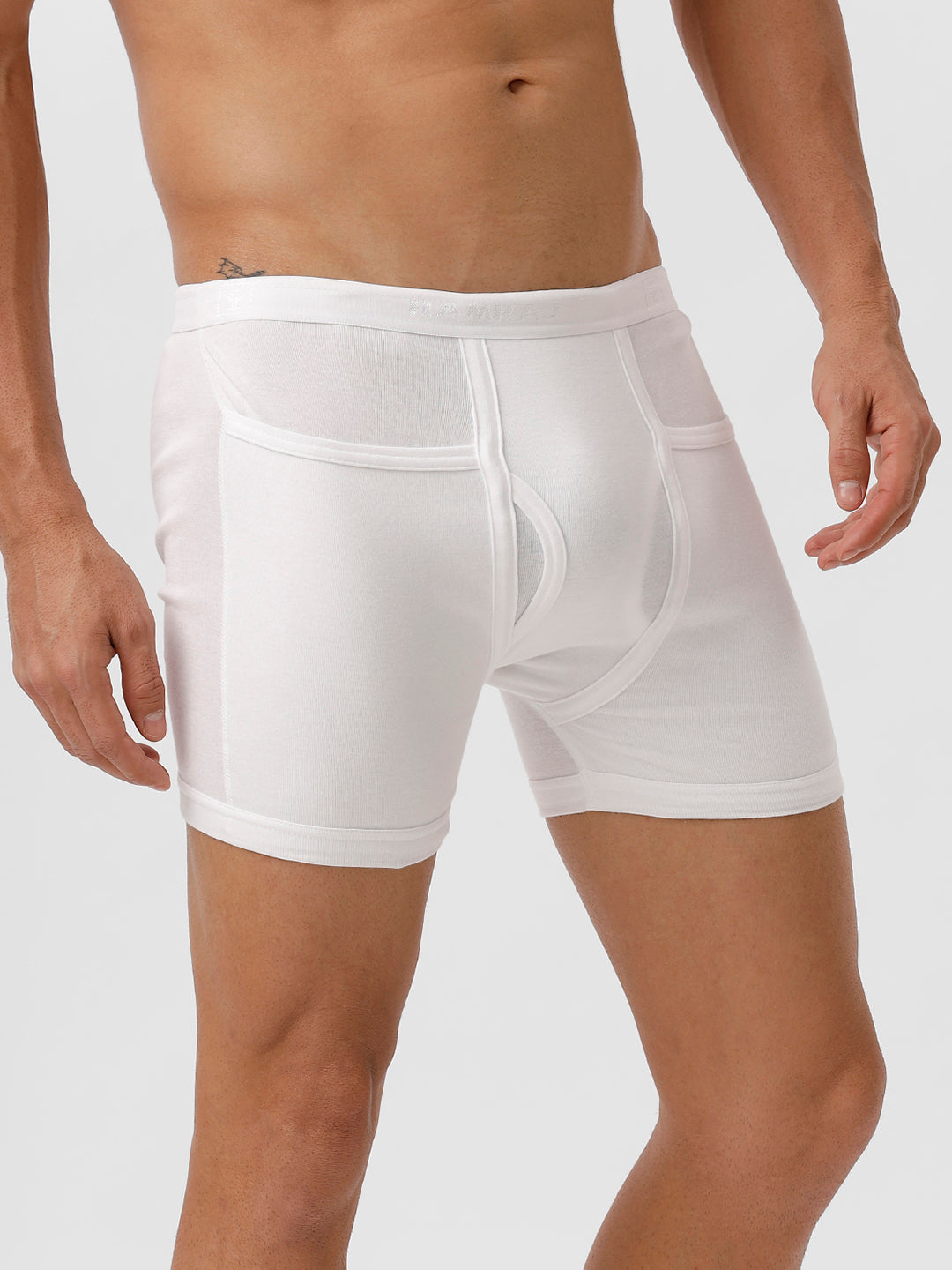 Men Pocket Trunks White I max Rib Pack of 2