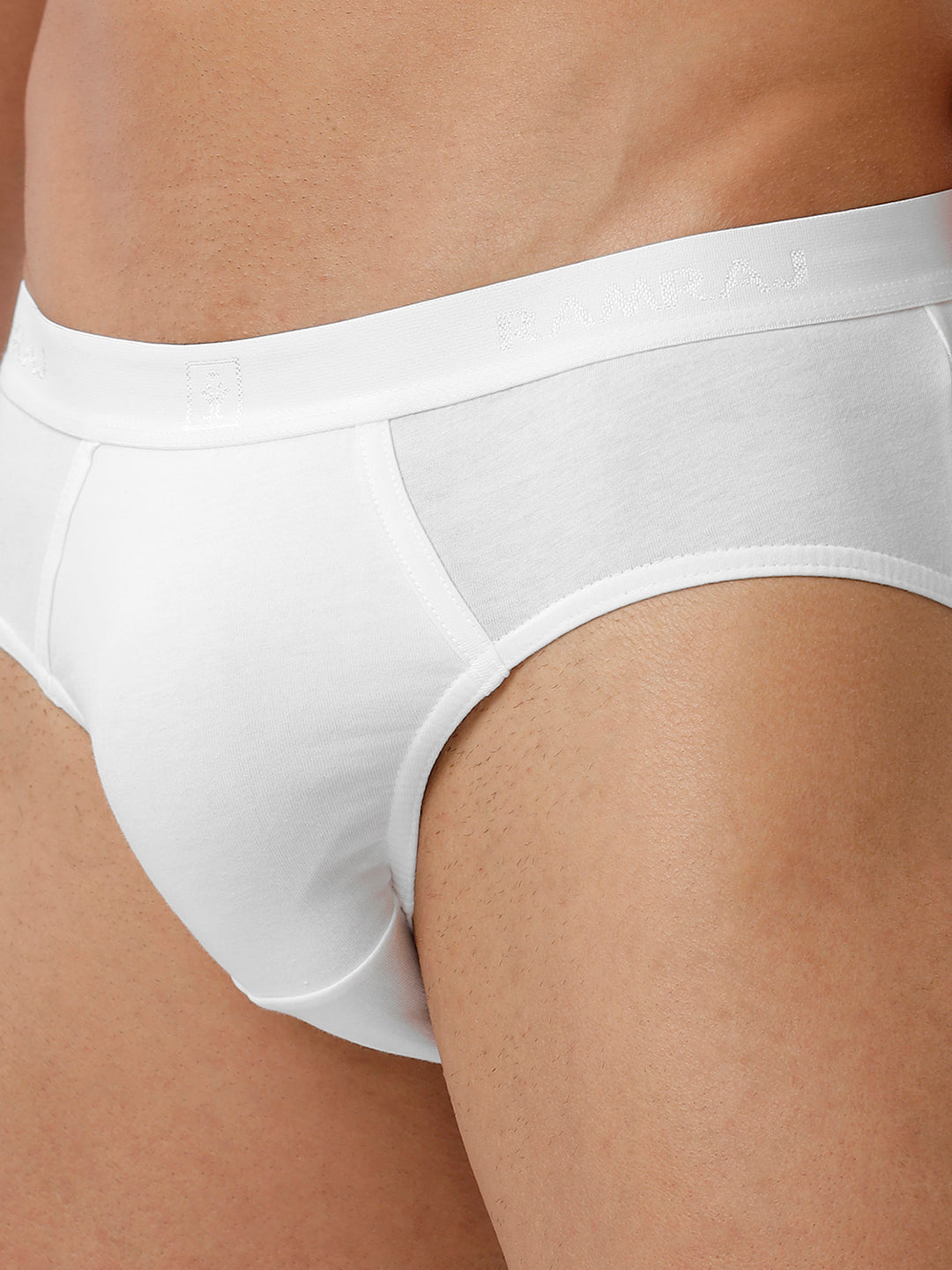 Men White Outer Elastic Brief Suriya Plus Size (2 PCs Pack)