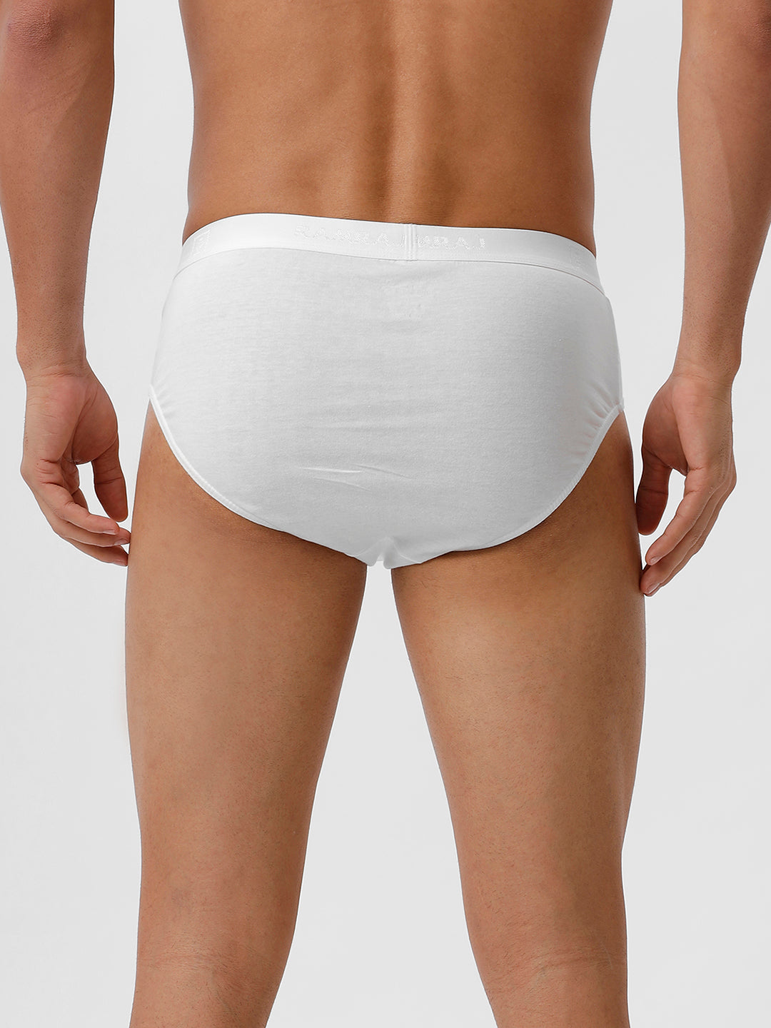 Men White Outer Elastic Brief Suriya Plus Size (2 PCs Pack)