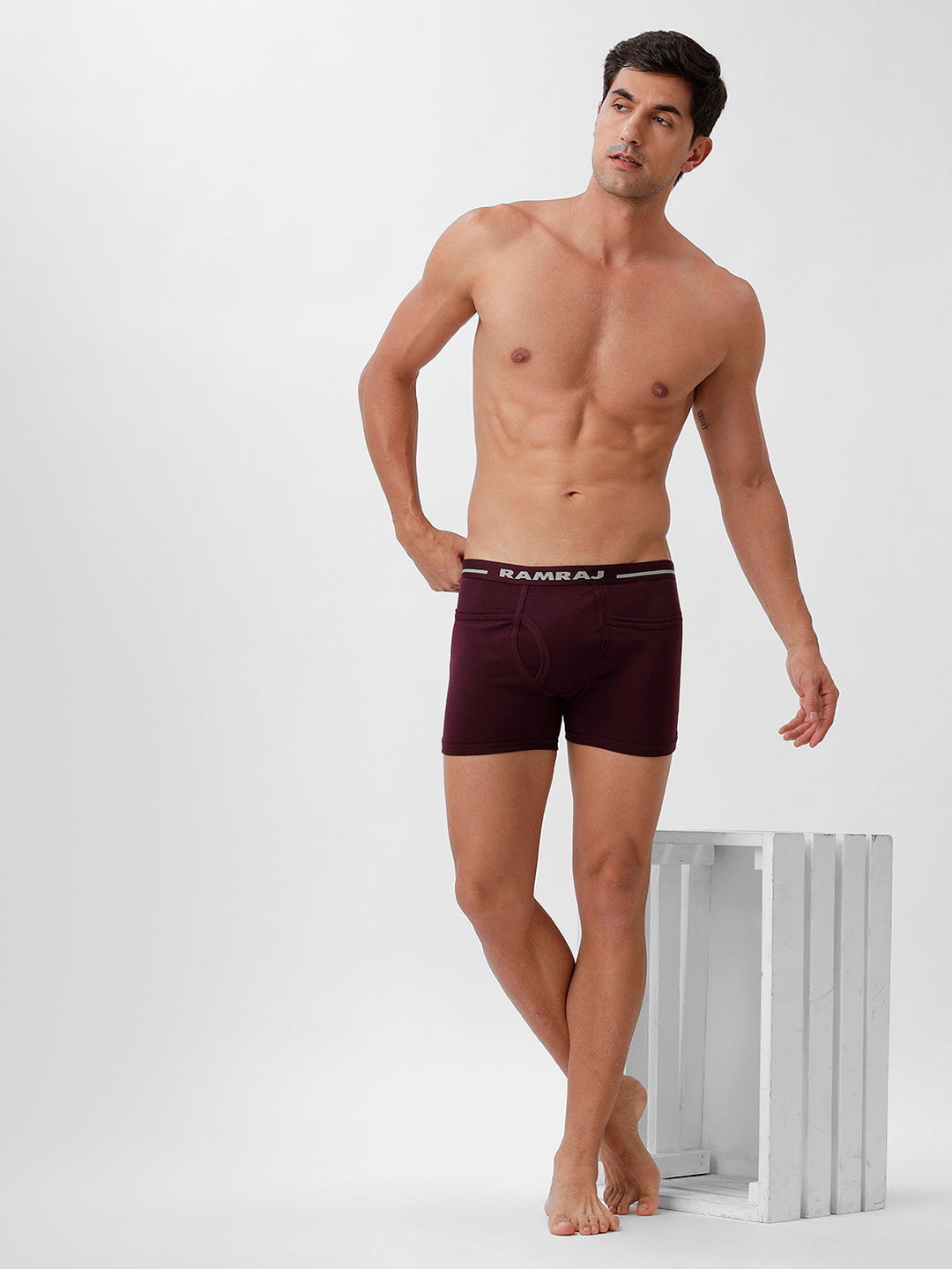 Men Trunks 2 Pcs Combo GrapeWine and GreyMelange Target