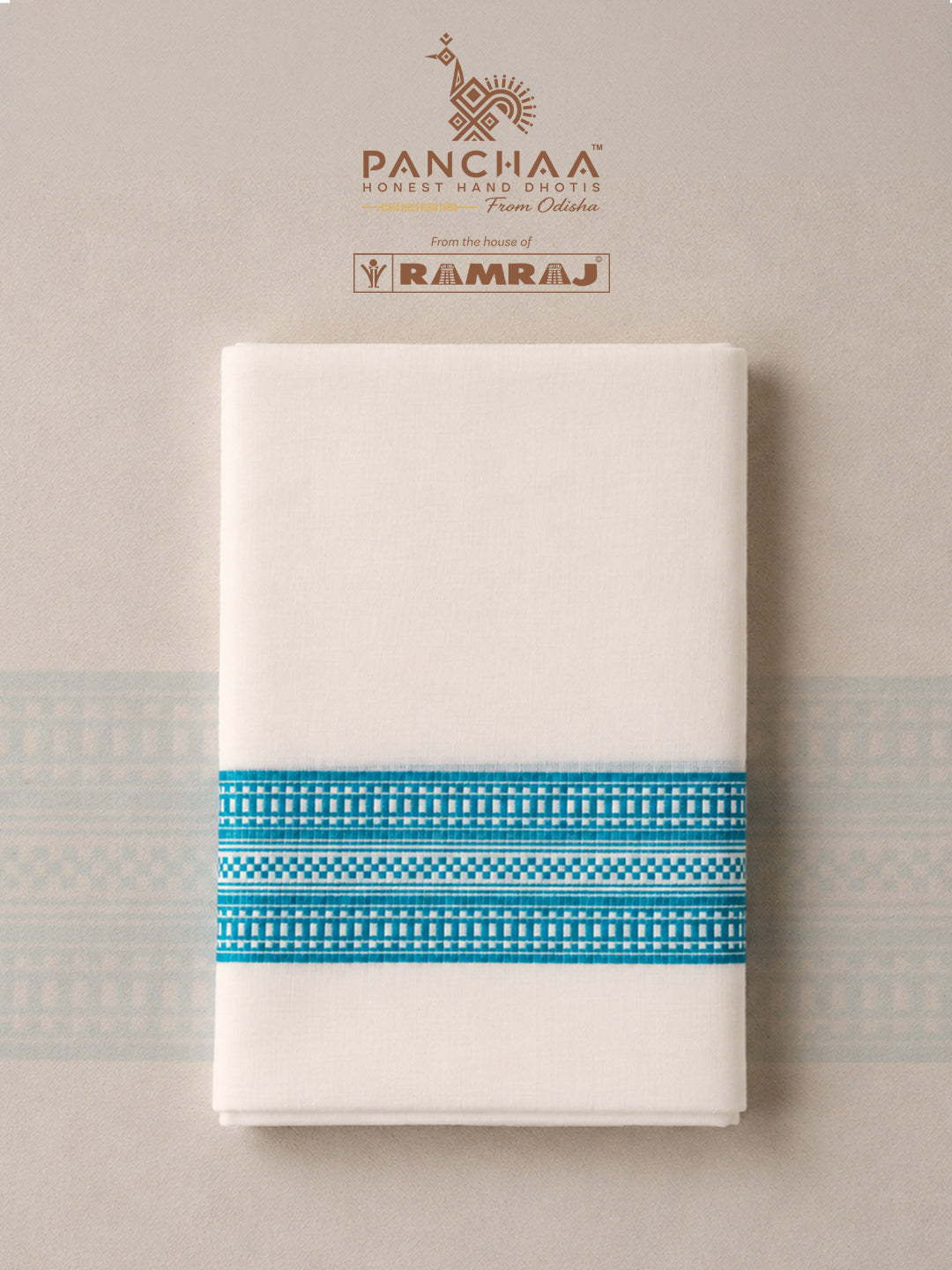 PANCHAA™ Handwoven Azo-Free Dyes Extra Weft Dhoti D9