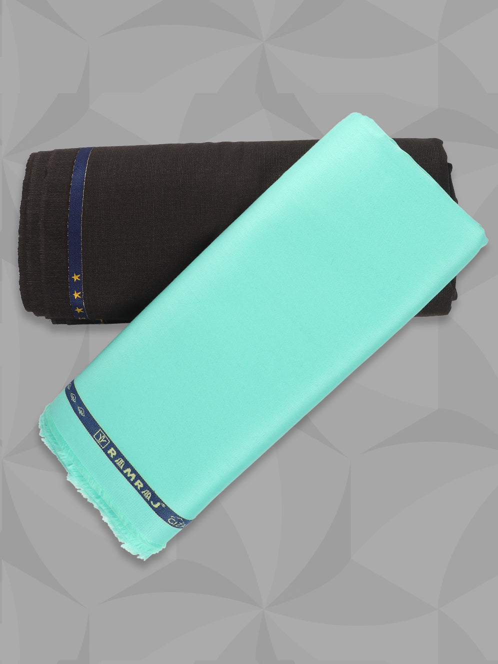 Men 100% Premium Cotton Plain Blue Shirting & Brown Suiting Gift Box LC09