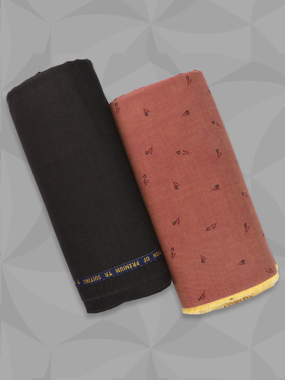 Men 100% Premium Cotton Printed Copper Shirting & Brown Suiting Gift Box LC12