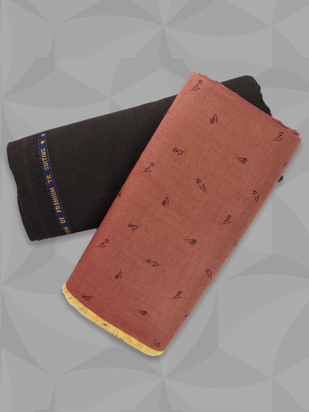 Men 100% Premium Cotton Printed Copper Shirting & Brown Suiting Gift Box LC12