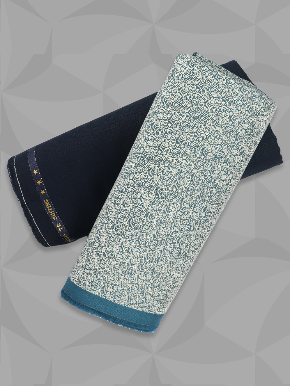 Men 100% Premium Cotton Printed Blue Shirting & Navy Suiting Gift Box LC13