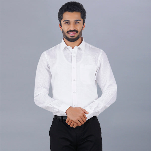 pure linen white shirts for men