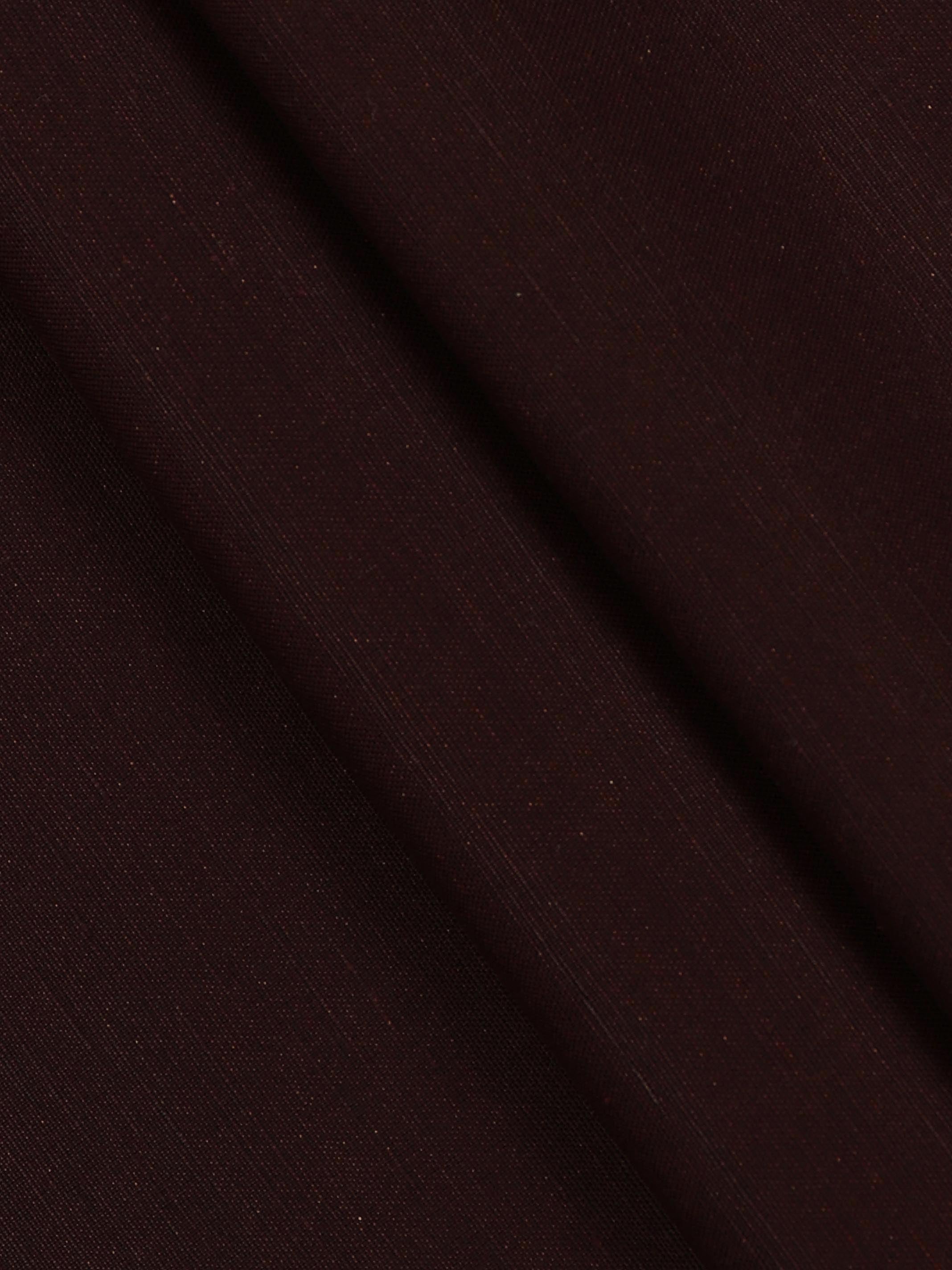 Linen Cotton Plain Colour Suiting Fabric Brown Garland-Pattern view