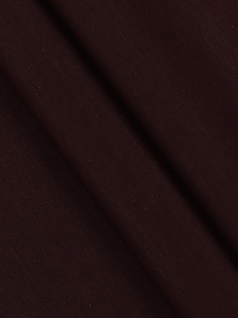 Linen Cotton Plain Colour Suiting Fabric Brown Garland