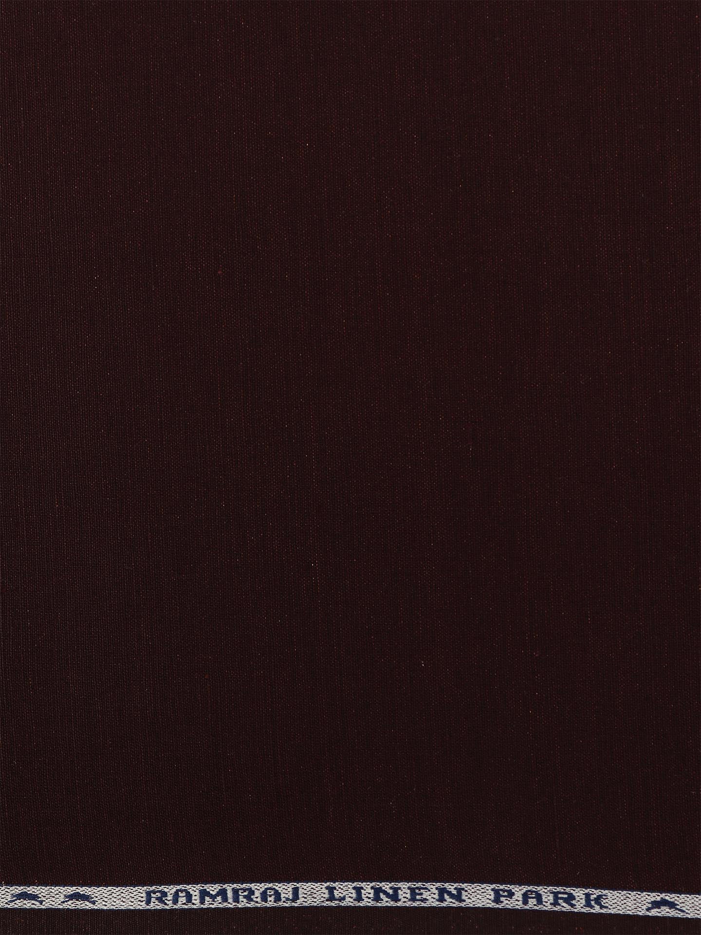 Linen Cotton Plain Colour Suiting Fabric Brown Garland-Zoomview