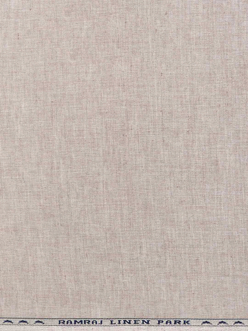 Linen Cotton Plain Colour Suiting Fabric Light Brown Garland