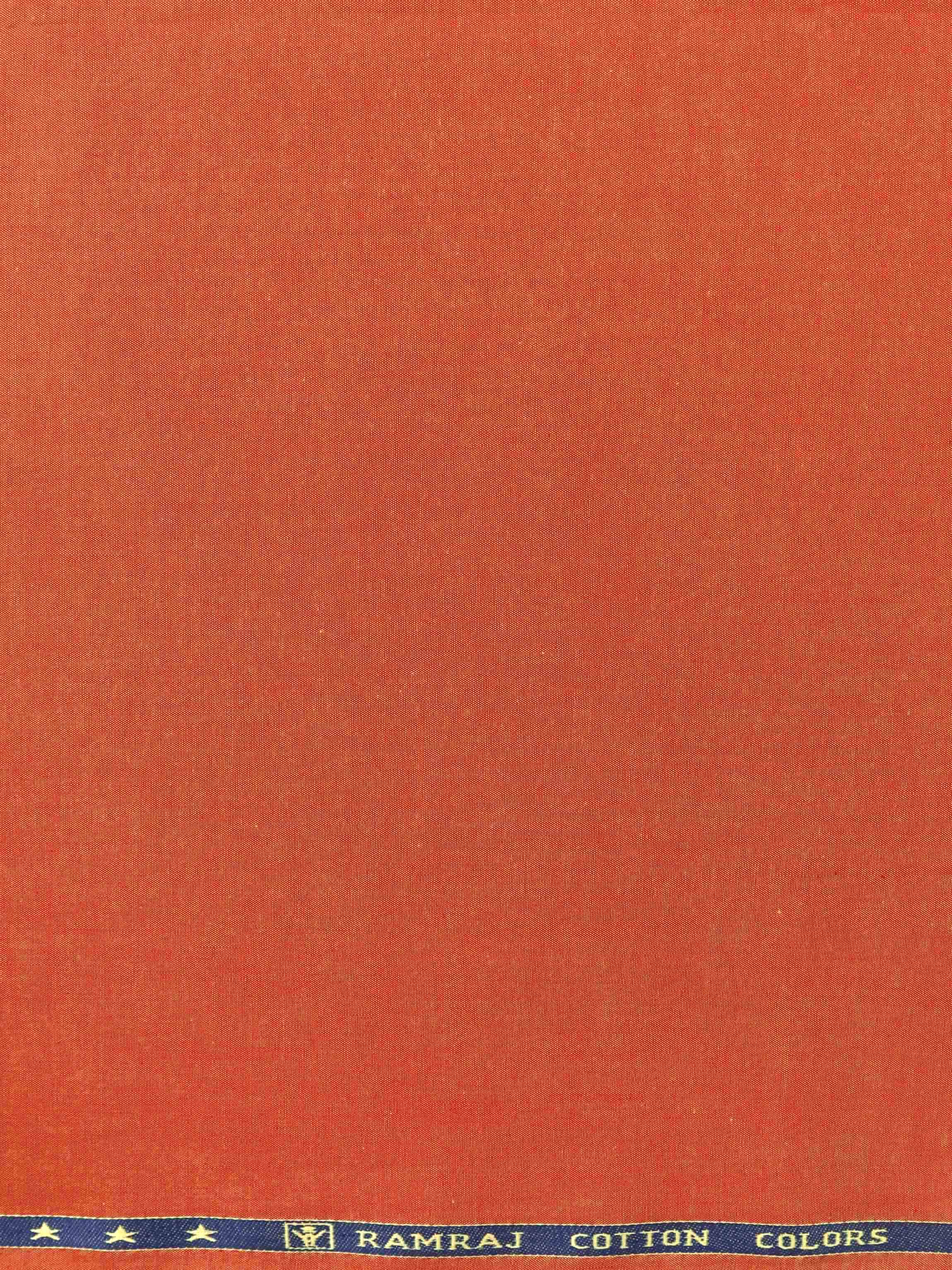 Supima Cotton Plain Shirt Fabric Orange BMW-Zoom view
