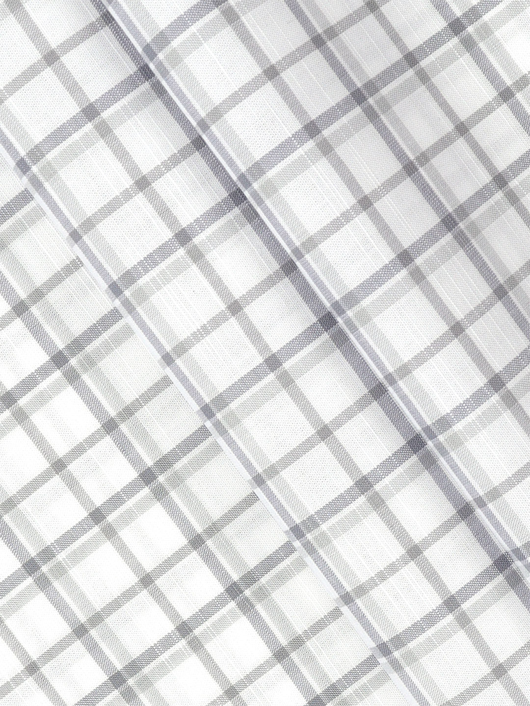 Cotton White &Grey Check Shirt Fabric-Liberty Cotton