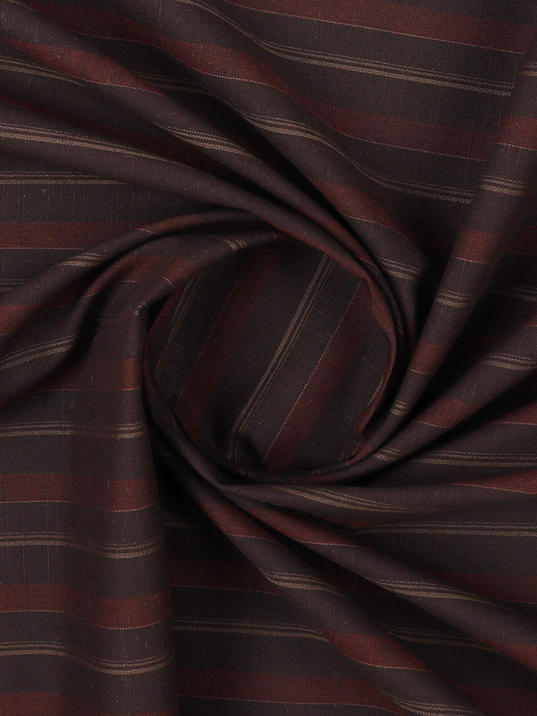Cotton Red Wood Brown Stripe Shirt Fabric-Liberty Cotton