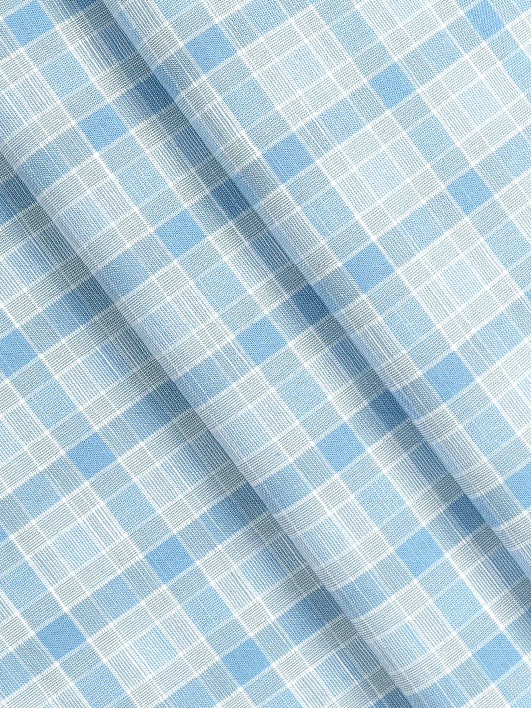 Cotton Blue&Grey  Check Shirt Fabric-Liberty Cotton