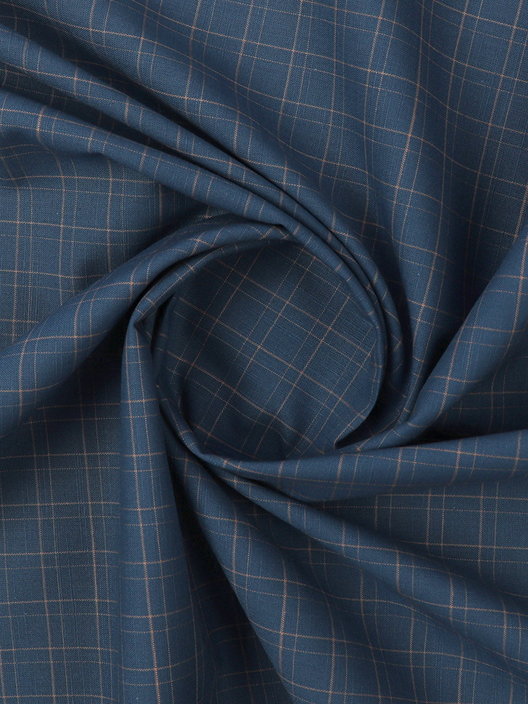 Cotton Capri Blue Check Shirt Fabric-Liberty Cotton