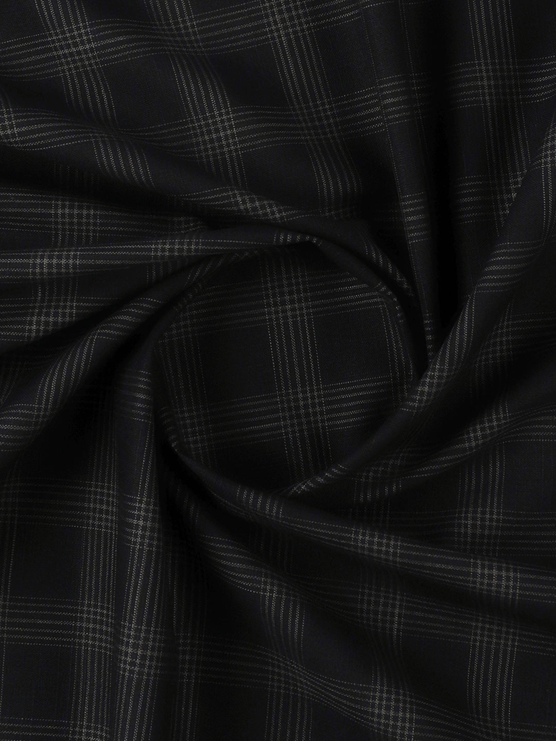 100% Cotton Mens Checked Shirt Fabric Black Liberty Cotton