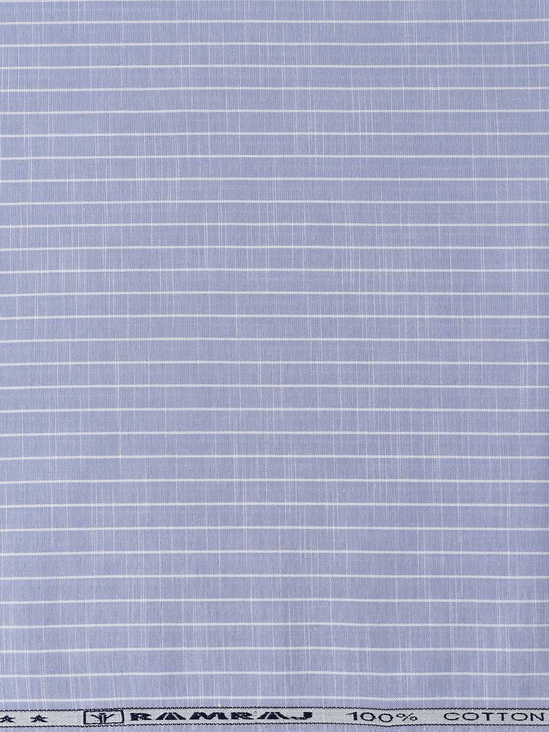 100%Mens Cotton Stripes Shirt Fabric Light Blue Liberty Cotton